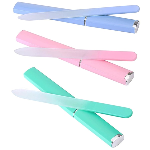 Krystal Glas Neglefil Sæt - 3 Pak med Etui