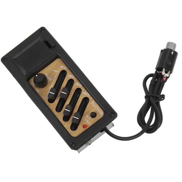 Akustisk Gitar Pick-up Forforsterker Piezo 4-bånds EQ Equalizer System Trekornsfarge 7545R