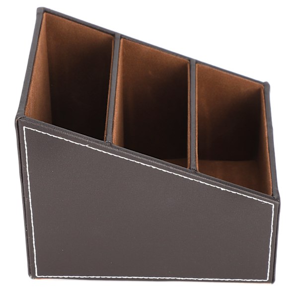 Skrivbord Förvaringslåda i Konstläder, Organizer för Kontorsmaterial, Multifunktionell, Kaffefärg, 3 Fack