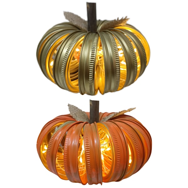 Höstdekor Ljus upp burklock Pumpa Halloween-dekor för hem Kök Bondgård Höst Thanksgiving Veranda Bordsmantel