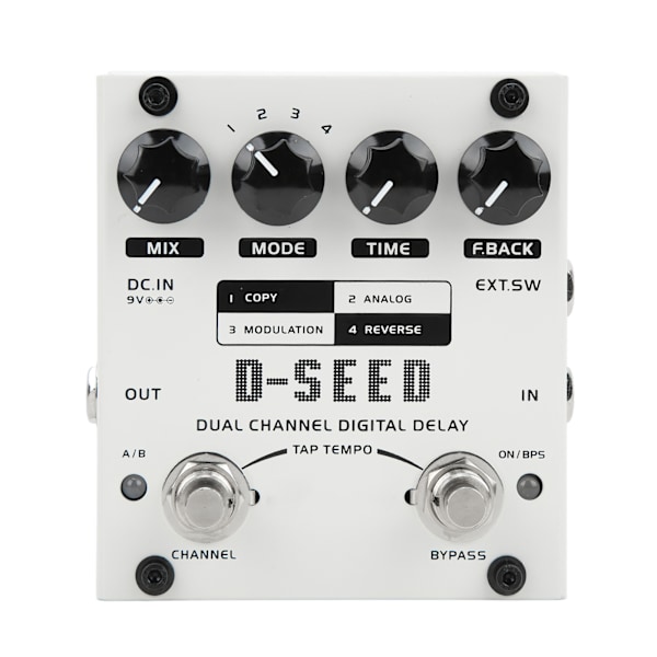 Fördröjningseffekt Dual Channel 4 lägen elgitarr Digital fördröjning monoblock effektor DC9V 75mA