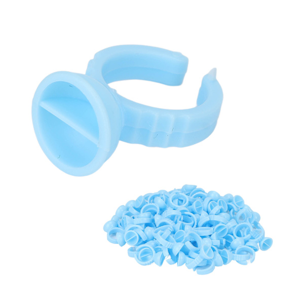 100 stk Blomster Limringer Engangs Vipper Lim Kopper Tilbehørsholder for Vipper Forlengelse