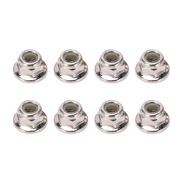 8 st M4 Metall Hjul Lås Mutter Flang Nylon Lås Mutter för Arrma Typhon 1/10 RC Bildelar Silver