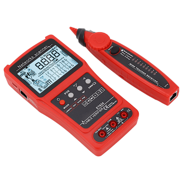 Multifunksjonell kabelsporer CAT5 CAT6 nettverkskabeltester Line Finder Digital kretsanalysator med batteri