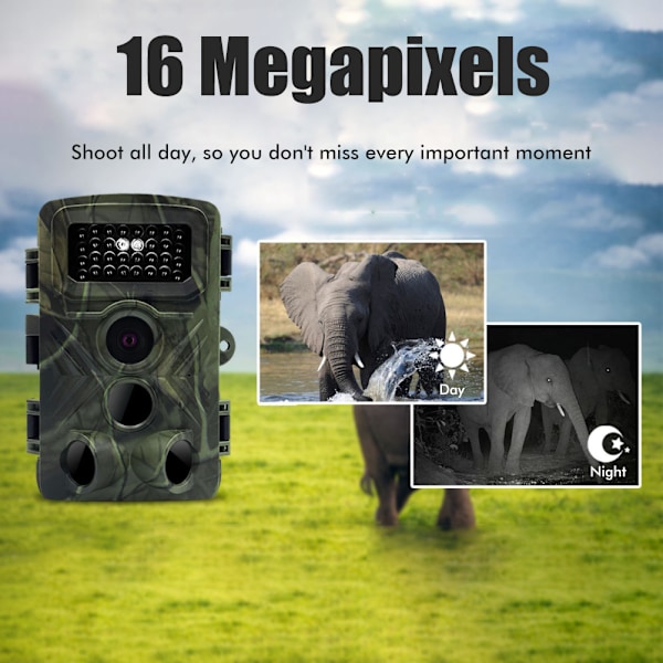 PR3000 16MP 1080P Trail Camera Vattentät infraröd kamera för utomhusövervakning av vilda djur Hemsäkerhet