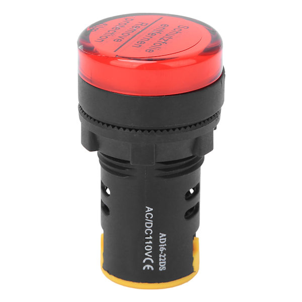 10st BERM LED Strömindikatorlampa PC Flamskyddsskal 22mm Diameter 110V AD16-22D/S Röd