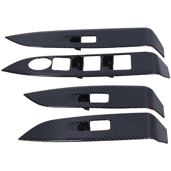 4 STK Vindusbryterpaneldeksel Karbonfibererstatning for Mazda CX‑3 CX3 2016‑2021