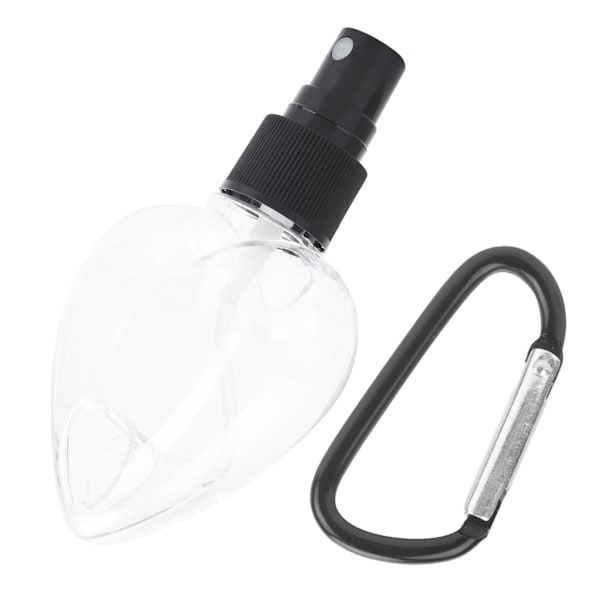 Rejse tom sprayflaske med nøglering 50 ml transparent hjerteformet plastikbeholder Sort spraydysespids