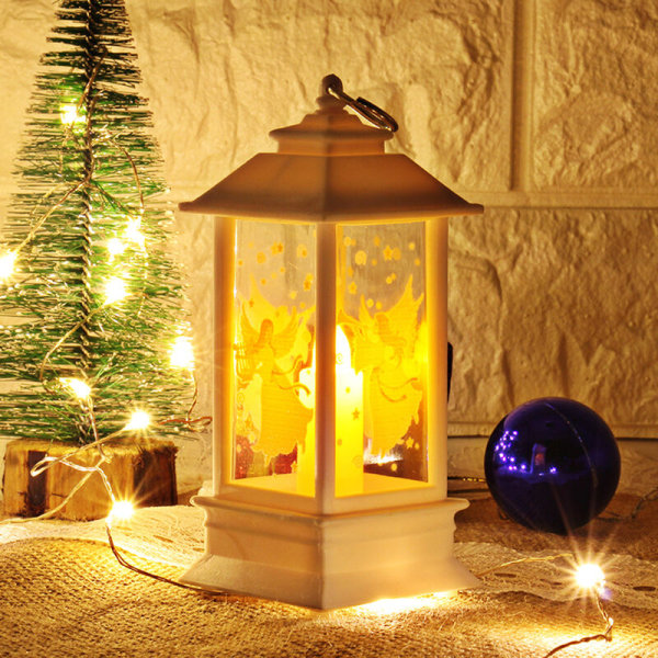 LED jouluyövalo, paristokäyttöinen, lämmin valkoinen, valkoinen enkelin muotoinen