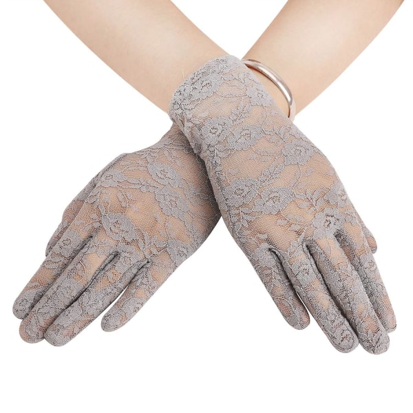 Eleganta spetshandskar för kvinnor Grey