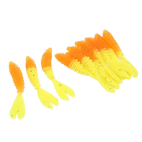 10 stk Fiske Soft Lures Dobbel Haler Design Myk Levende Utseende Spiral Stripe Fiske Lures for FiskeA