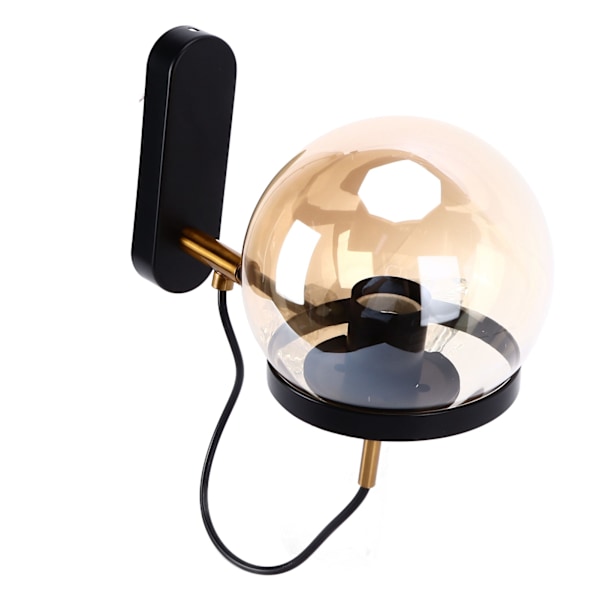 Vegglampe blåseteknik Transparent myk belysning Motedesign Glasskule lampe 110‑220VBlack Tan lampeskjerm