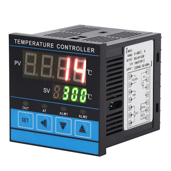 Intelligent styring Temperaturregulator Digital PID RELAYSSR Udgang 0-400℃ AC220V