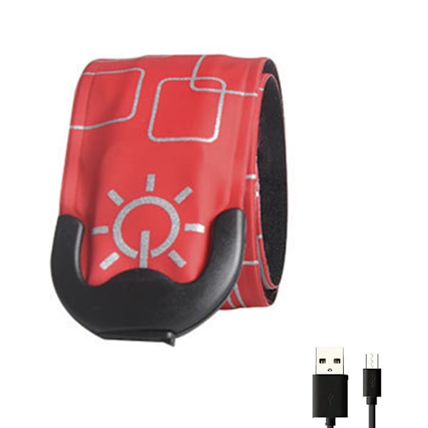 LED-ranneke USB-ladattava Valoisa Ranneke Yöturvallisuusvarusteet Ulkoilmajuoksuun Juoksuun Pyöräilyyn Leirintään Urheiluun
