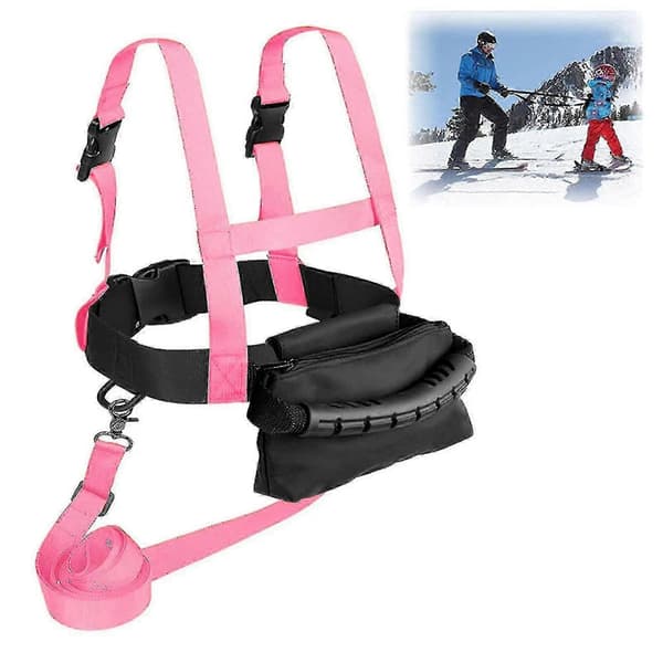 Ski Harness Compatible with Children, Beginners, Ski Training Harness, Skating, Snowboarding js Pink
