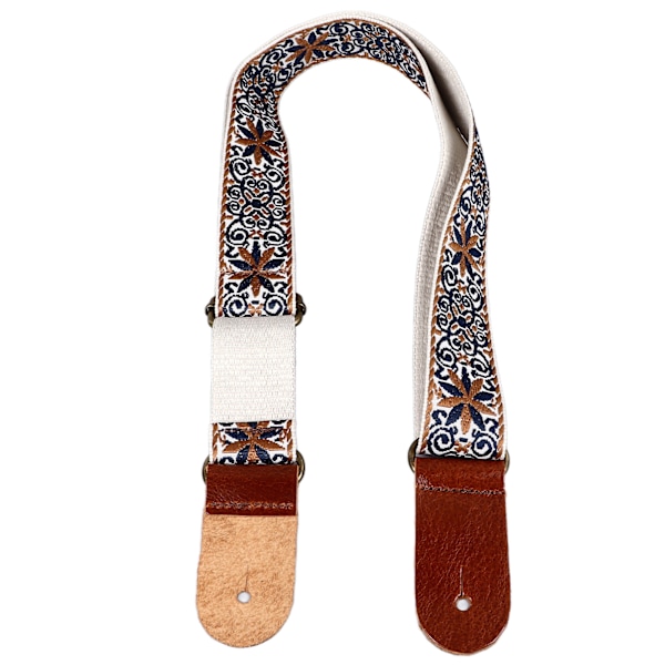 Brodert ukulele-rem Etnisk stil Justerbar lengde Nylon-lær Komfortabel passform Ukulele-skulderrem Style 1