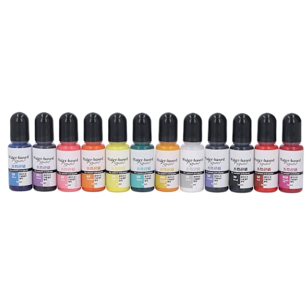 12 Farger Epoksyharpiks Pigment Jevn Glans DIY Håndverk Epoksyharpiks Fargestoff for Sement Gips