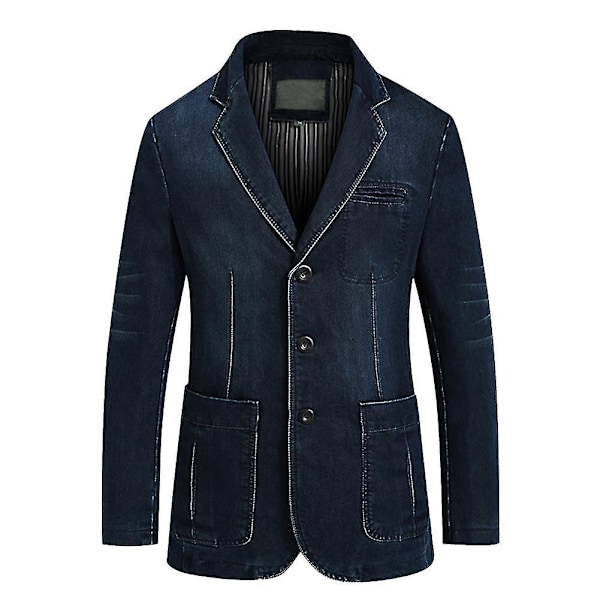 Herr Casual Denim Blazer Jacka XL Mörkblå