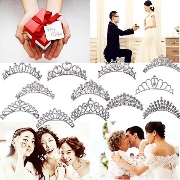 Krystal pandebånd, rhinestone pandebånd til kvinder hår smykker bryllup pandebånd Crown Party tiaraer