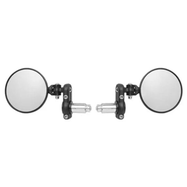 2 st MC-backspegel Runda Vikbara Styrändespegel Sidospegel Svart för 7/8 tum Yttre Diameter Styre