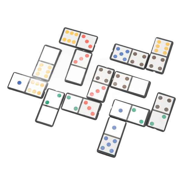 28 st Double Six Dominoes Set Bärbar plastbräde interaktivt spel med färgglad prick för barn som lär sig