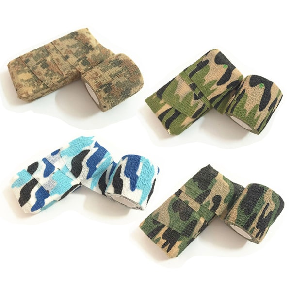 6-pack Camouflagetejp Camo Stretchbandage Självhäftande Skyddande Wrap för Utomhus Camping