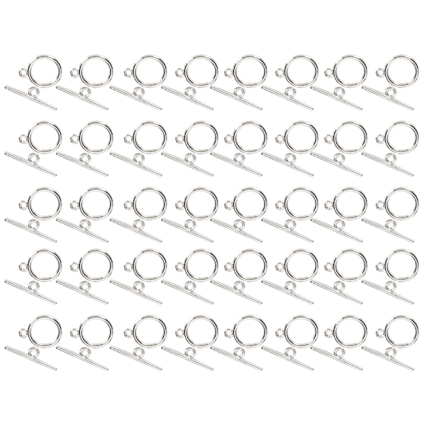 40 set Alloy OT-spänne Gör-det-själv-prydnader Armband Halsband Tillbehör SmyckenstillbehörSilver