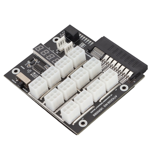 Mining GPU Breakout Board 12 Port 6Pin LED Spenningsvisning 2200Watt 12V Strømforsyningsmodul 800W PSU Breakout Board for HP GPU