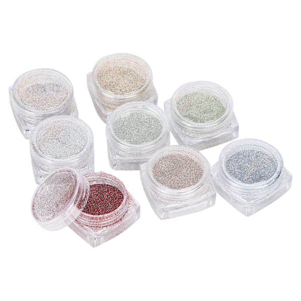 8 lådor glitter Färgglad plast glänsande dekorationstillbehör Formtillverkning Hantverk DIY-material