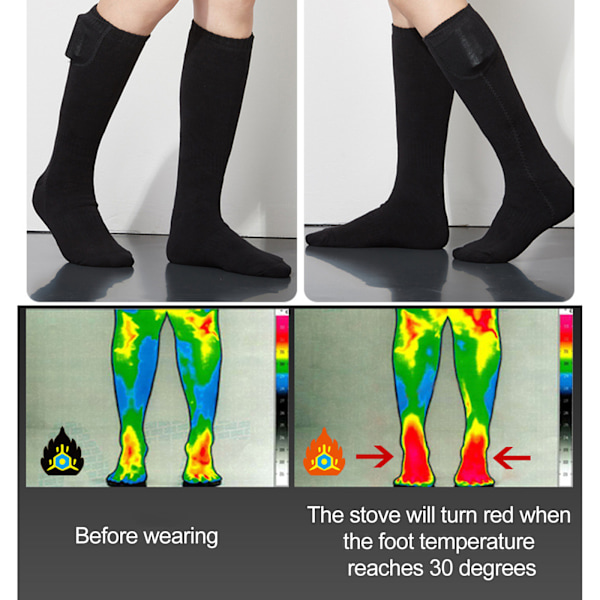 Varme Sokker med Fjernbetjening Intelligente Varme Sokker Lange Udendørs Kold Kørsel Ski Elvarme Sokker