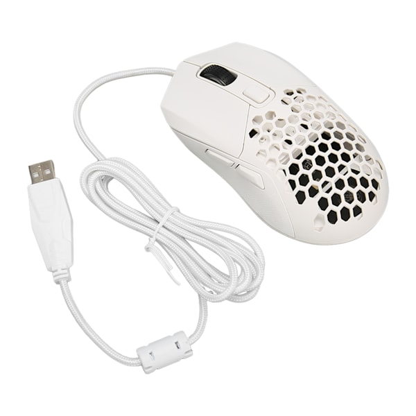Honeycomb Gaming Mus RGB Baggrundsbelysning 6 Programmerbare Knapper 7200 DPI Letvægts Ergonomisk Trådløs Spilmus til PC Hvid