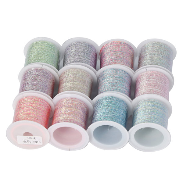 12 stk Armbåndssnor 0,2 mm 328 fod Klipbar Elastisk Stærk Polyester DIY Smykker Halskæde Snøre til Smykker Håndværk