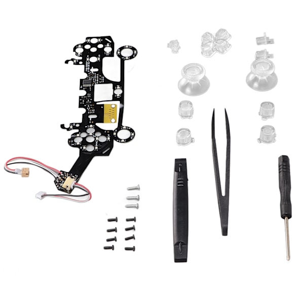 Belysta D Pad ansiktsknappar 8 färger 19 lägen DIY klassiskt LED-ljusknappsats för PS5