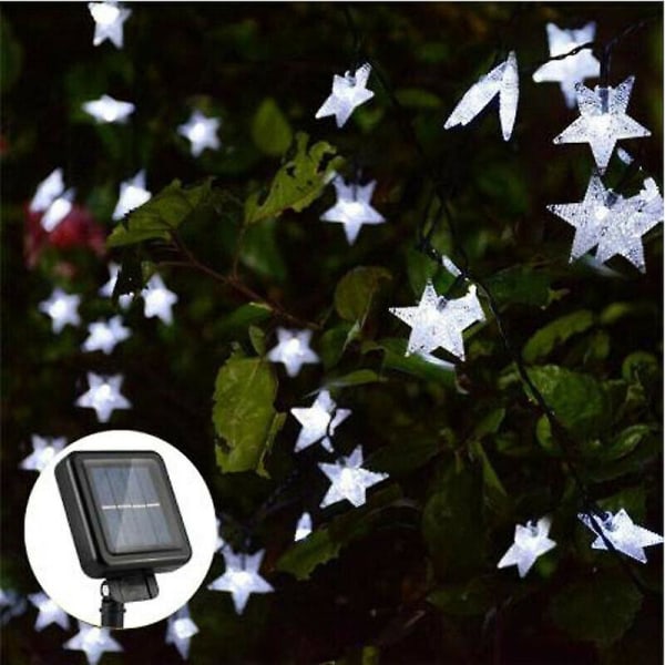 Vattentäta soldrivna LED-lampor Party Trädgård Utomhusdekor 16.4ft/21.33ft/23ft/31.2ft/39.4ft white 31.2ft