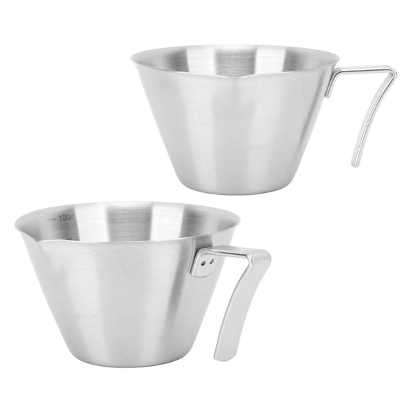 100ml 304 rostfritt stål kaffemätkopp Bärbar rostfri metallmätkopp för hemkafékontor Hotell Silver