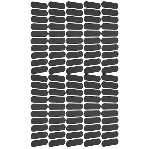 100 stk Hæklet Etiketter 4,5x1,2cm 2 Hull PU-Læder Etiket Praktisk Dekoration DIY Tilbehør Sort