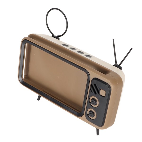 TV-stil telefonhållare retro reptålig dekorativ skrivbordsmobiltelefonställ för hem sovsal kaffe färg