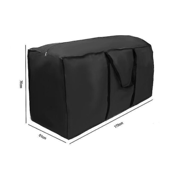 Utendørs vanntett oppbevaringspose, møbelbeskyttelsesdeksel med glidelås 173*76*51cm