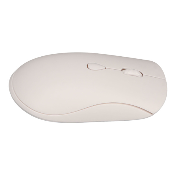 2.4G Trådløs Mus 1600DPI Ergonomisk Genopladelig Batteri Bluetooth 5.2 Silent Mouse til Stationære Kontorcomputere PC Hvid