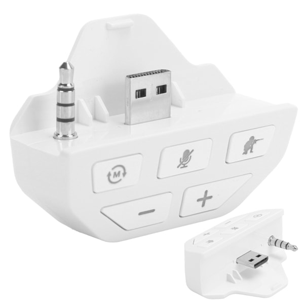 Headset Adapter Kontroller Lydadapter Hodetelefonkonverter for Xbox One Trådløs Gamepad Hvit