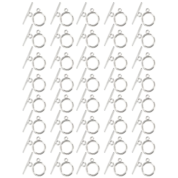 40 set Alloy OT-spänne Gör-det-själv-prydnader Armband Halsband Tillbehör SmyckenstillbehörSilver