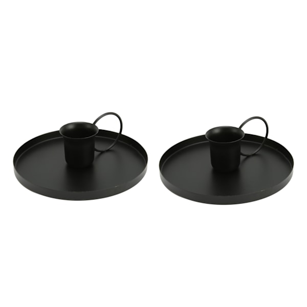 2 stk Retro Jern Lysestaker Metall Hjem Enkel Elegant Skrivebordsduftende Lysestativ for Meditasjon