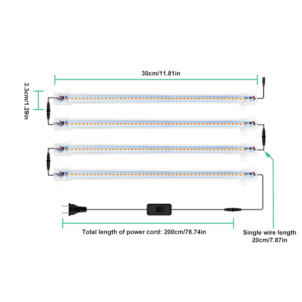 LED-kasvilamppu sisätiloihin täyspektrinen kasvualoitusvalo ajastimella Kasvihuone LED-valotikku EU-pistoke 180‑240V