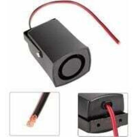 Bakalarm - Universal 12V Bil Bakalarm 115db Nødadvarselsbuzzer Sort