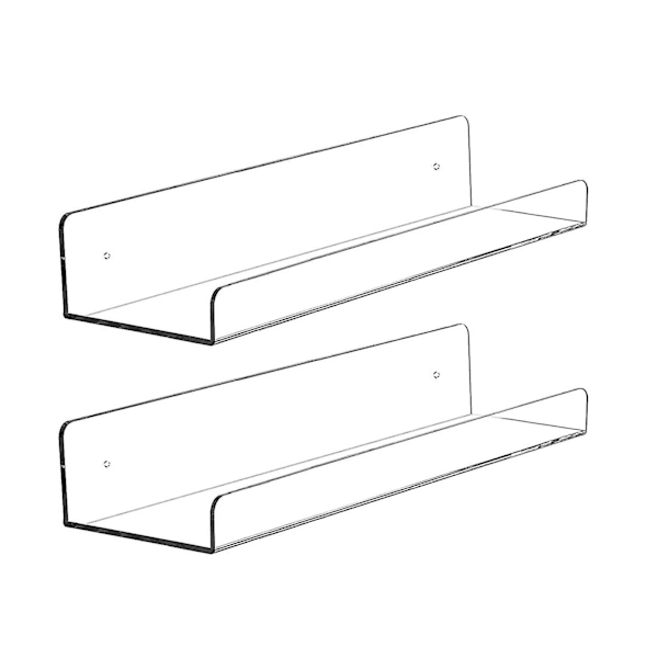 Klar akryl väggmonterad flytande kökhylla (set med 2)
