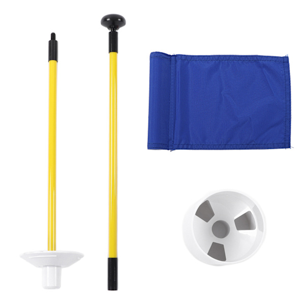 Trenings Golf Hull-Stang Kopp Flaggstang Avtakbar 2-Seksjon Golf Putting Green Flaggstang Blå