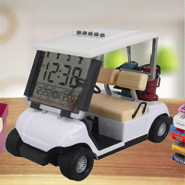 Leksaksgolfvagn Golflegering Minimodell Minigolfvagn Klocka Vit Modell