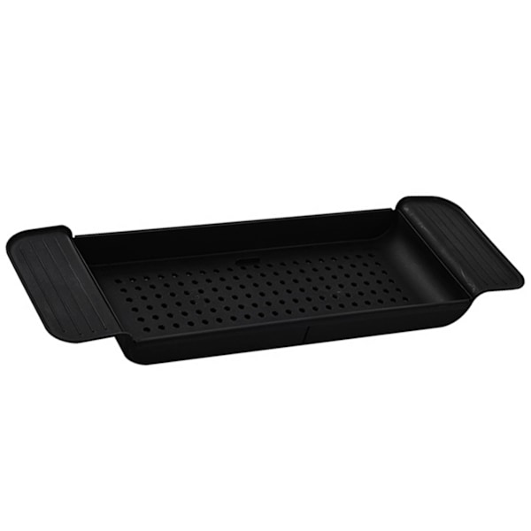 Badkarsbricka Stabil placering Expanderbart plastmaterial Dräneringsdesign Bath Caddy Badkarsbord för badrum Svart