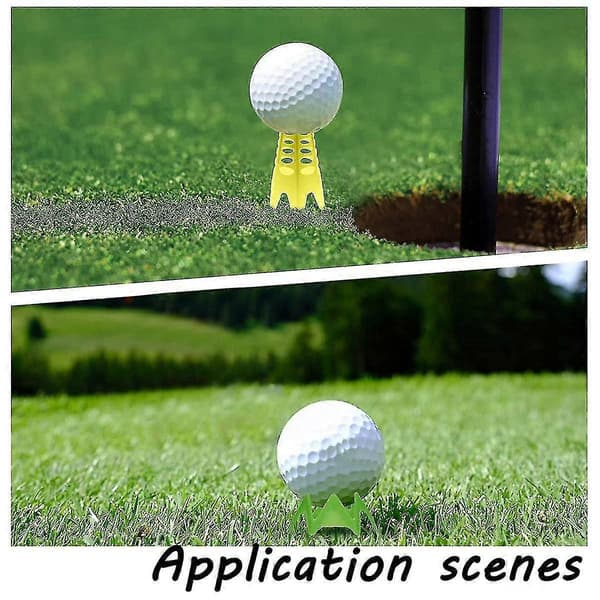 Golfsimulator-tees, 18 stk. indendørs golfmåtter til træning i plast, lange + korte