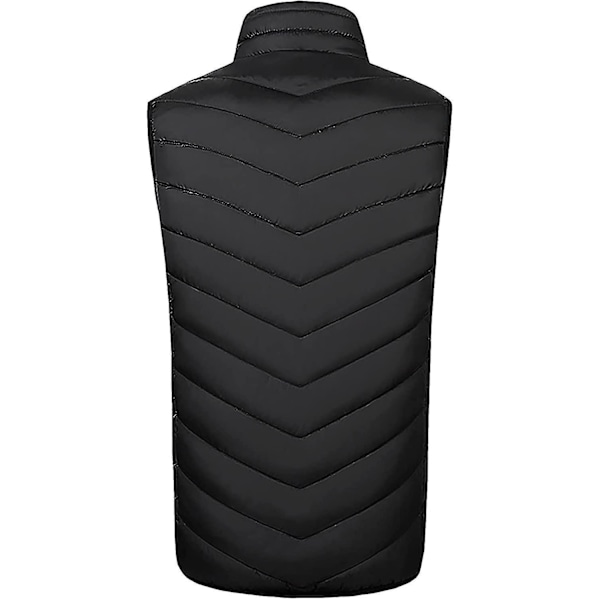 Uppvärmd Slim Fit Väst för Män och Kvinnor, Utomhus Vandring Vinterrock, 7X-Large 11-Zons Uppvärmd, Svart